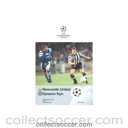 1997 - Newcastle United v Dynamo Kiev official programme 10/12/1997 Champions League - Collect Soccer