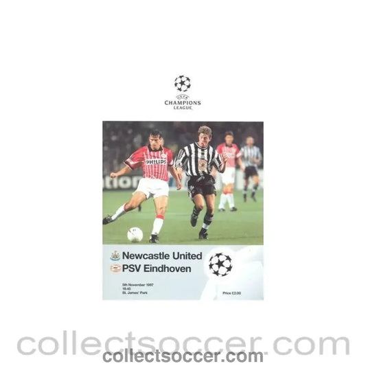 1997 - Newcastle United v Eindhoven official programme 05/11/1997 Champions League - Collect Soccer