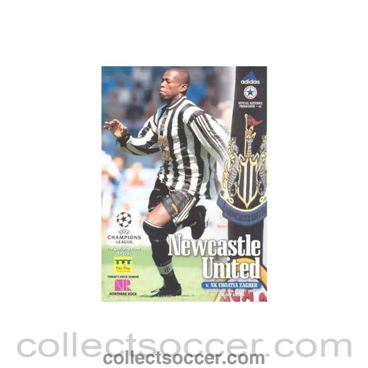 1997 - Newcastle United v NK Croatia Zagreb official programme 13/08/1997 Champions League - Collect Soccer