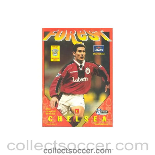 1997 - Nottingham Forest vChelsea official programme 11/01/1997 Carling Premiership