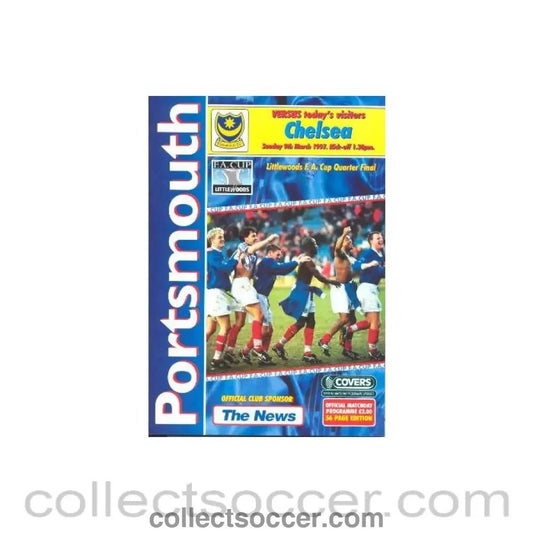 1997 - Portsmouth v Chelsea official programme 09/03/1997 F.A. Cup - Collect Soccer