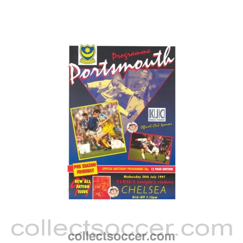 1997 - Portsmouth vChelsea official programme 30/07/1997 Pre-Season Friendly - Collect Soccer