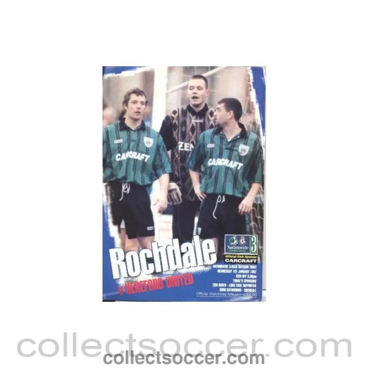 1997 - Rochdale v Hereford United official programme 01/01/1997 - Collect Soccer