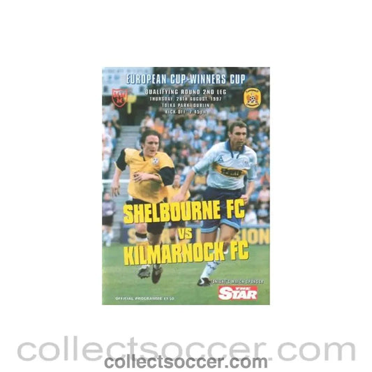 1997 - Shelbourne v Kilmarnock official programme 28/08/1997 Cup Winners Cup - Collect Soccer