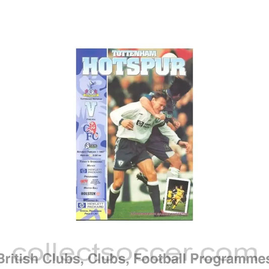 1997 - Tottenham Hotspur vChelsea official programme 01/02/1997 Carling Premiership