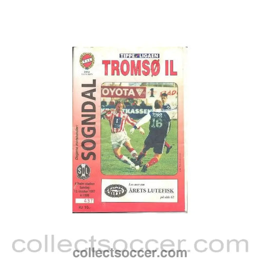 1997 Tromso v Sogndal (Norway) official programme 12/10/1997 League