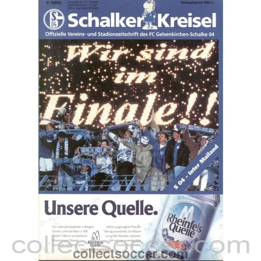 1997 Uefa Cup Finaal Programme Schalke v Inter Milan - Collect Soccer