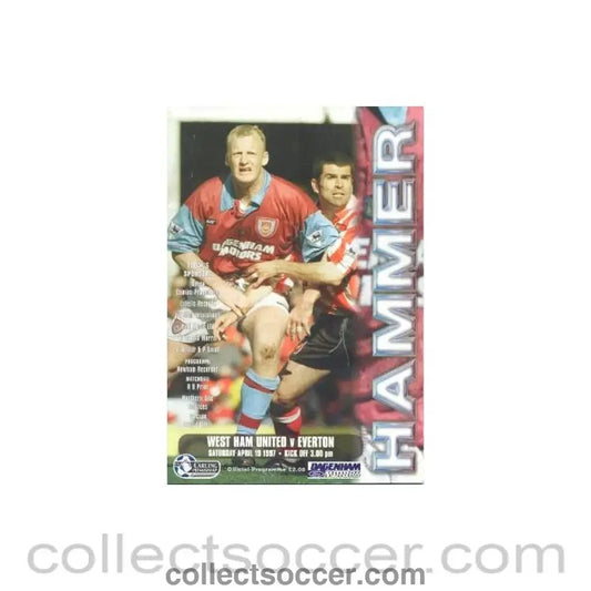 1997 - West Ham United v Everton official programme 19/04/1997 - Collect Soccer