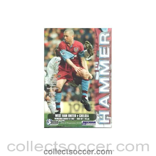 1997 - West Ham United vChelsea official programme 12/03/1997 Carling Premiership