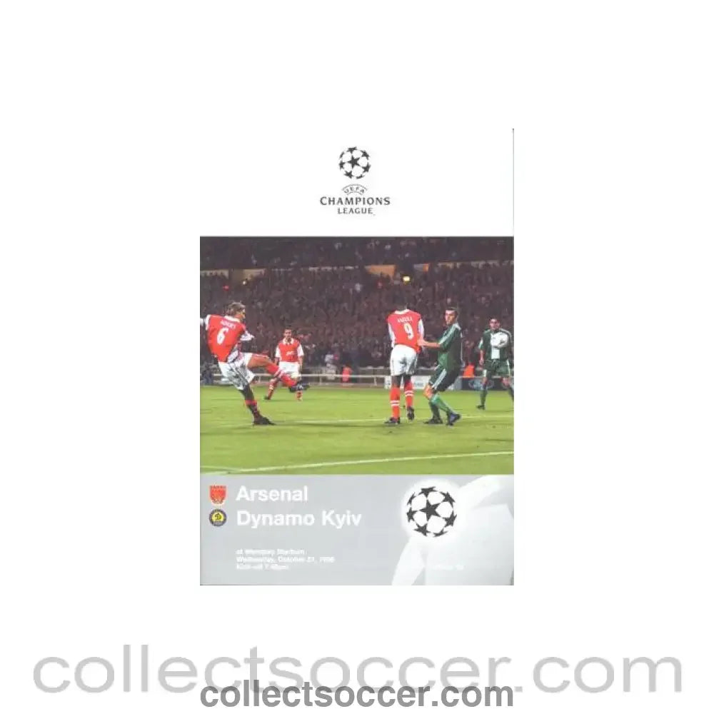 1998 - Arsenal v Dynamo Kiev official programme 21/10/1998 Champions League
