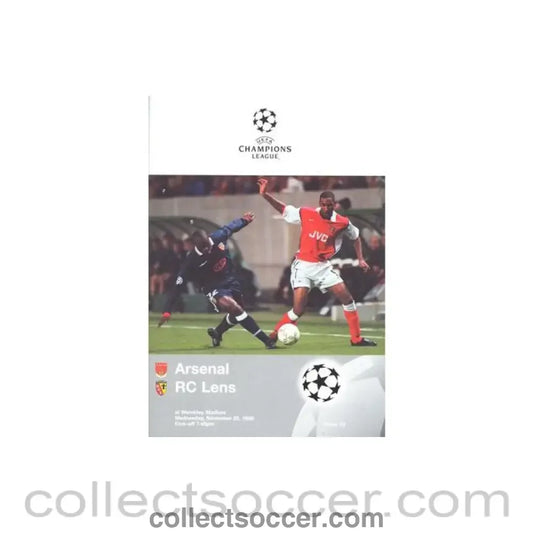 1998 - Arsenal v Lens official programme 25/11/1998 Champions League