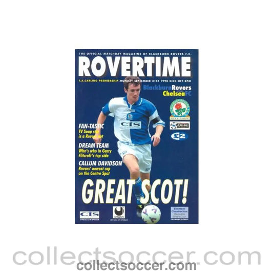 1998 - Blackburn Rovers vChelsea official programme 21/09/1998
