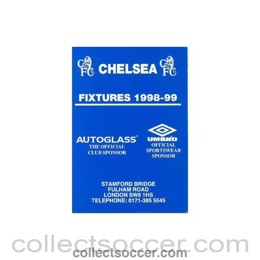 1998 - Chelsea Fixtures 1998 - 1999 - Collect Soccer