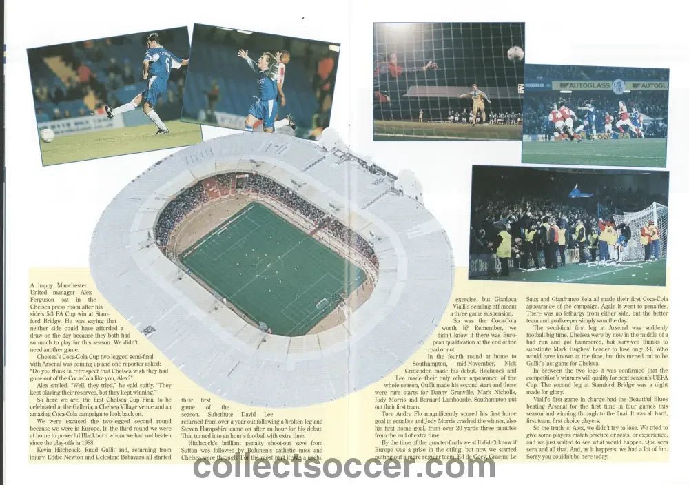 1998 Chelsea League Cup Final Winners Menu - Collect Soccer
