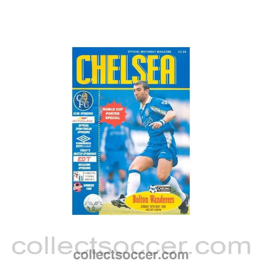 1998 - Chelsea v Bolton Wanderers official programme 10/05/1998