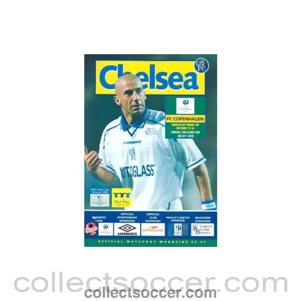1998 - Chelsea v Copenhagen official programme 22/10/1998 European Cup Winners Cup - Collect Soccer