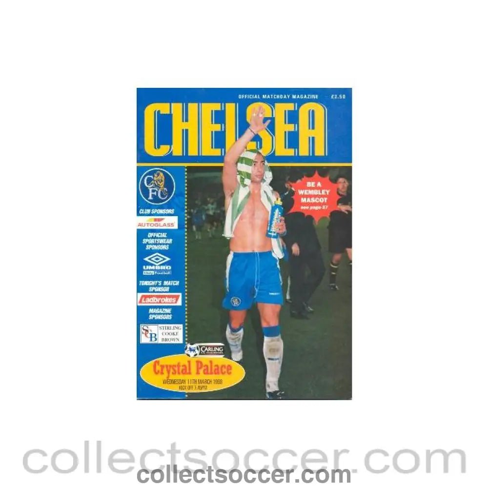 1998 - Chelsea v Crystal Palace official programme 11/03/1998 - Collect Soccer