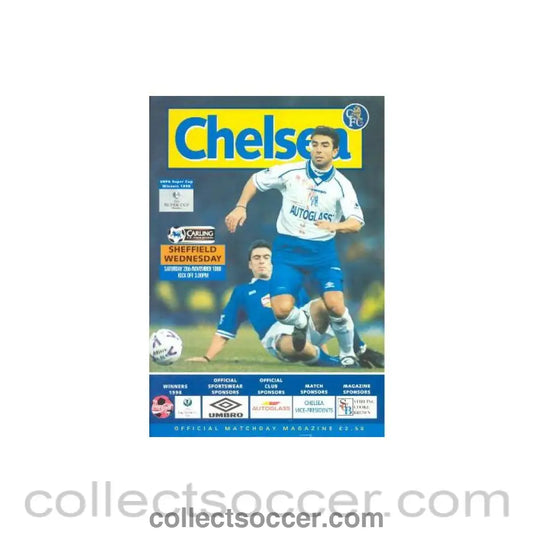 1998 - Chelsea v Sheffield Wednesday official programme 28/11/1998