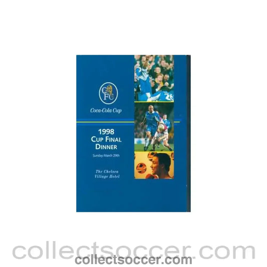 1998 Coca Cola League Cup Final Menu 29/03/1998