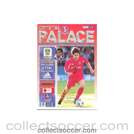 1998 - Crystal Palace v Portsmouth official programme 07/11/1998 - Collect Soccer