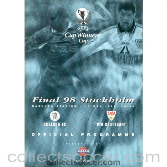 1998 Cup Winners Cup Final Swedish Stadium Issue Programme Chelsea v Stuggart - Collect Soccer