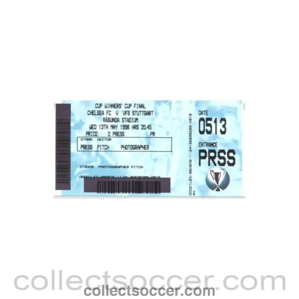 1998 Cup Winners Cup Final Ticket Chelsea v Stuttgart ticket - Collect Soccer