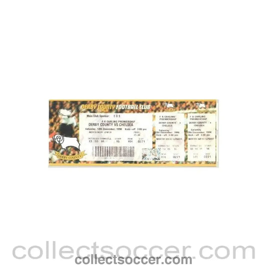 1998 - Derby County v Chelsea ticket 12/12/1998