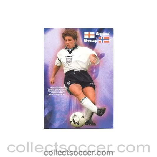1998 England v Norway ladies official programme 14/05/1998 World Cup Qualifier
