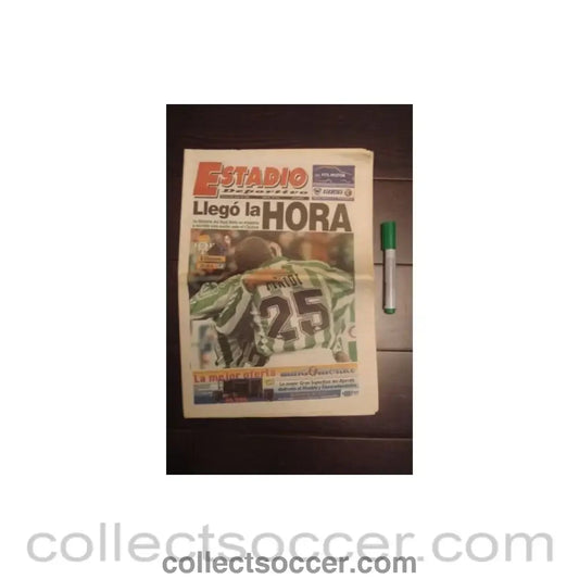 1998 - Estadio newspaper of 05/03/1998 covering Real Betis v Chelsea