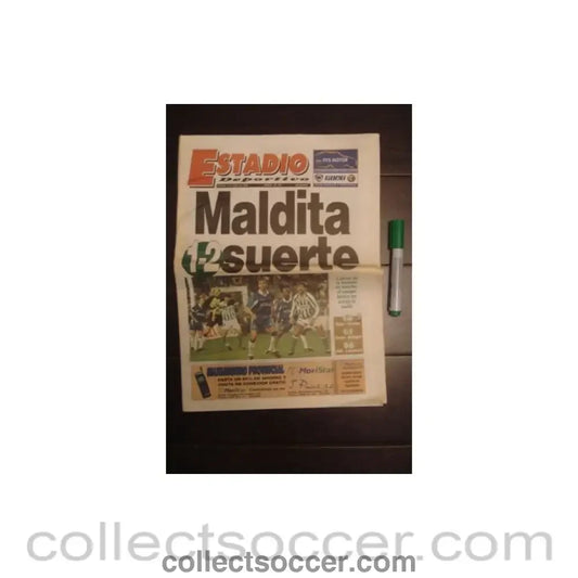 1998 - Estadio newspaper of 06/03/1998 covering Real Betis v Chelsea