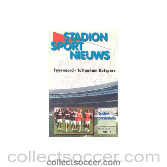 1998 - Feyenoord v Tottenham Hotspur official programme 08/08/1998 - Collect Soccer
