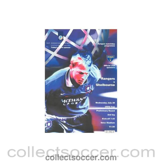 1998 - Glasgow Rangers v Shelbourne official programme 29/07/1998 UEFA Cup - Collect Soccer