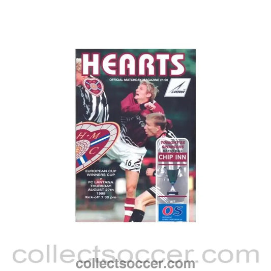 1998 - Heart of Midlothian v Lantana official programme 27/08/1998 Cup Winners Cup - Collect Soccer