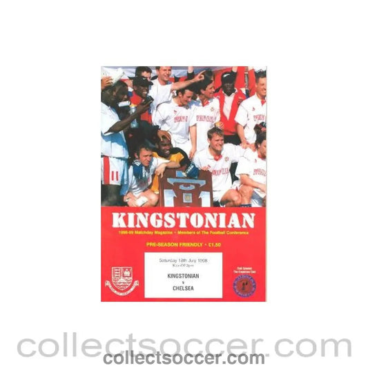 1998 - Kingstonian vChelsea official programme 18/07/1998 friendly match - Collect Soccer