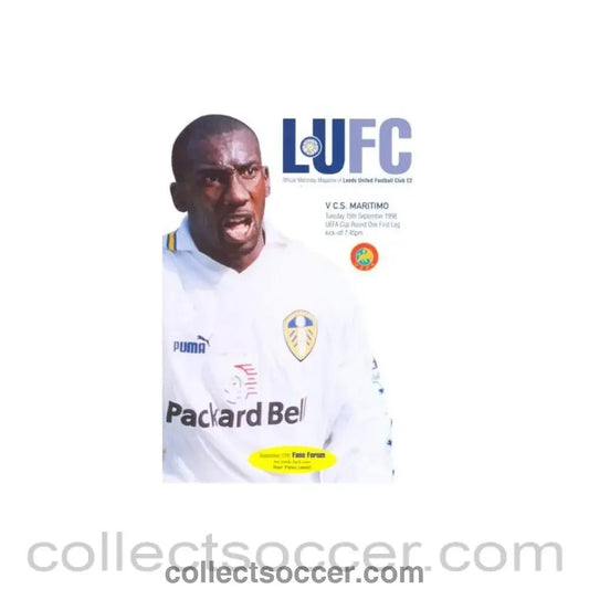 1998 - Leeds United v Maritimo official programme 15/09/1998 UEFA Cup - Collect Soccer