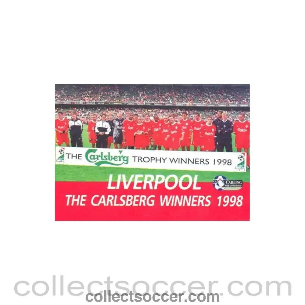 1998 - Liverpool - The Carlsberg Trophy Winners 1998 Premier League 1998-1999 postcard - Collect Soccer