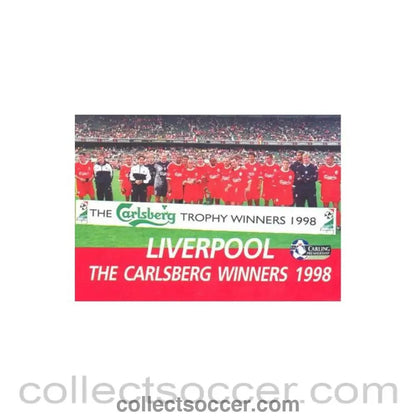1998 - Liverpool - The Carlsberg Trophy Winners 1998 Premier League 1998-1999 postcard - Collect Soccer