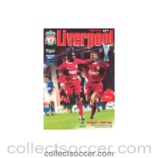 1998 - Liverpool v Celta Vigo official programme 08/12/1998 UEFA Cup - Collect Soccer
