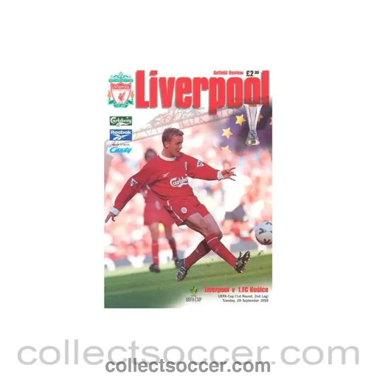 1998 - Liverpool v Kosice official programme 29/09/1998 UEFA Cup - Collect Soccer