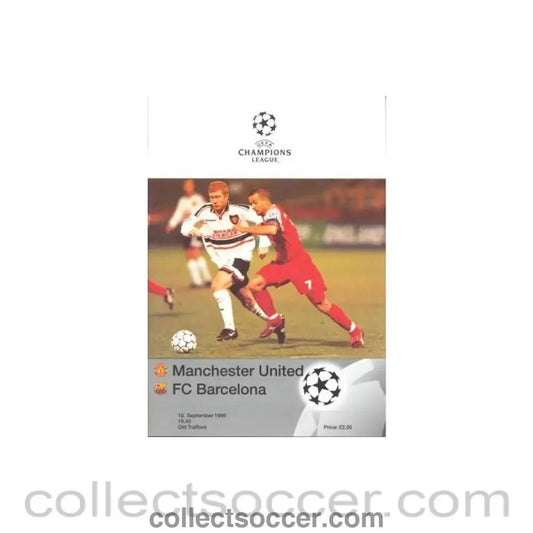 1998 - Manchester United v Barcelona official programme 16/09/1998 Champions League - Collect Soccer