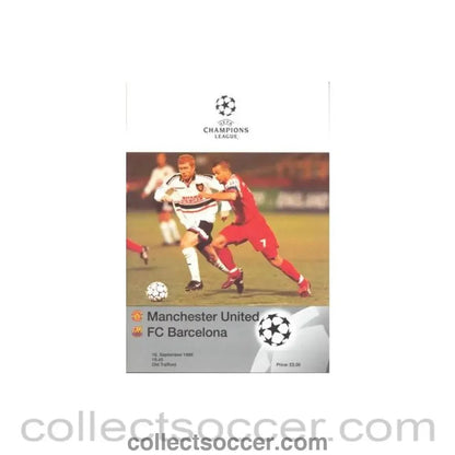 1998 - Manchester United v Barcelona official programme 16/09/1998 Champions League - Collect Soccer