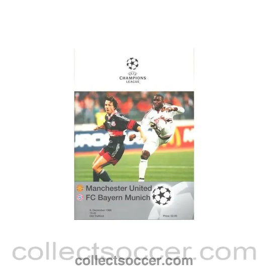 1998 - Manchester United v Bayern Munich official programme 09/12/1998 Champions League - Collect Soccer