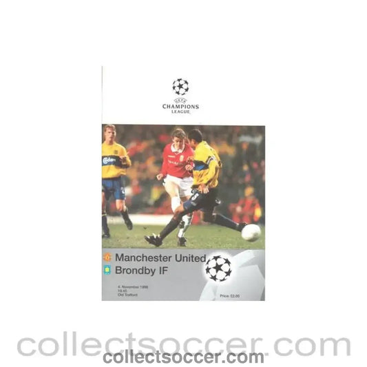 1998 - Manchester United v Brondby official programme 04/11/1998 Champions League - Collect Soccer