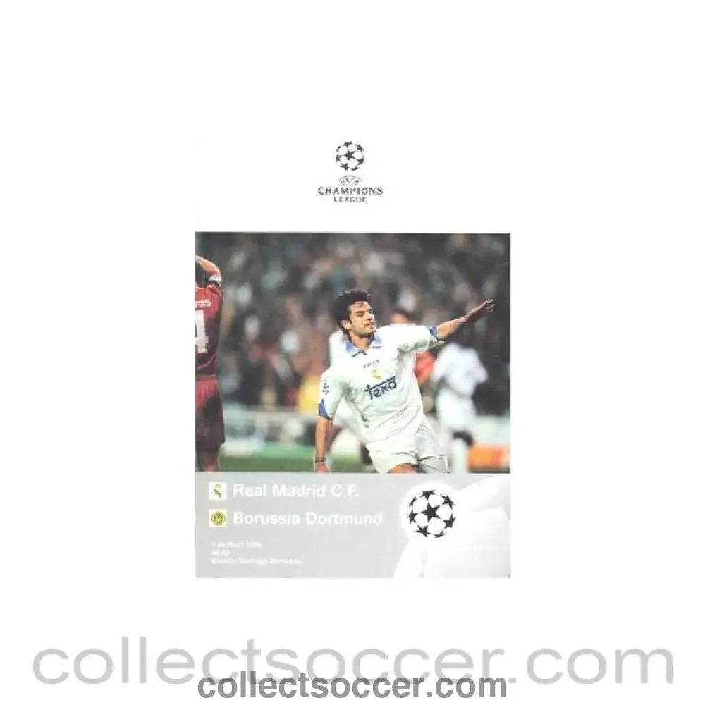 1998 Real Madrid v Borussia Dortmund official programme 01/04/1998 Champions League