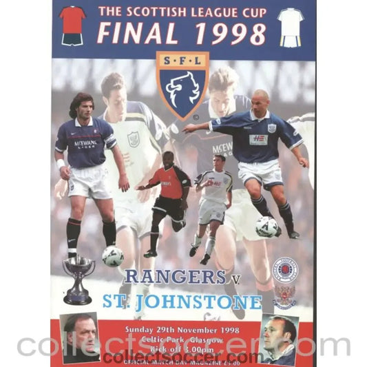 1998 Scottish League Cup Final Rangers v St.Johnstone Official Football Programme - Collect Soccer