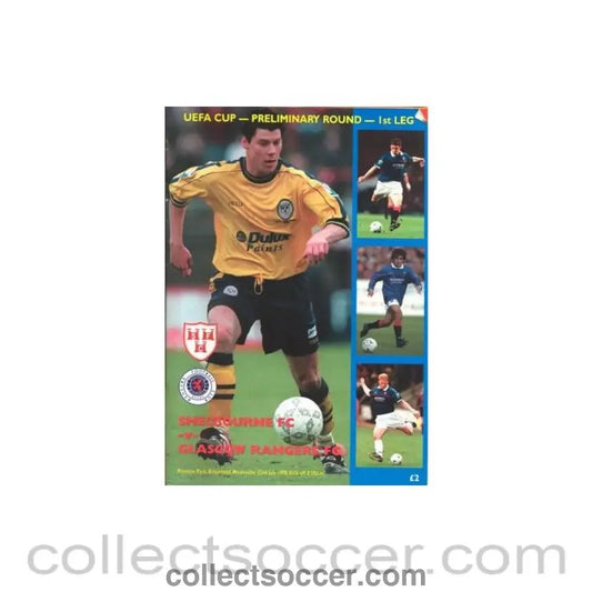 1998 - Shelbourne v Glasgow Rangers official programme 22/07/1998 UEFA Cup - Collect Soccer
