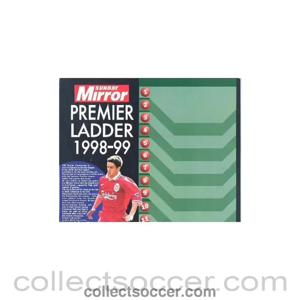 1998 - Sunday Mirror - Premier Ladder 1998-1999 - Collect Soccer