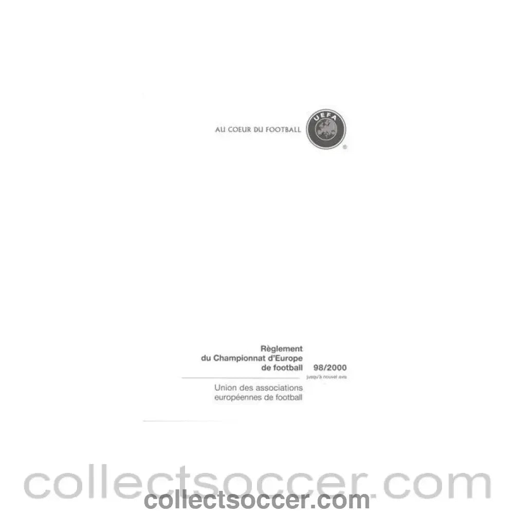 1998 - UEFA Regulations of the European Cup 1998-2000 in French - Collect Soccer