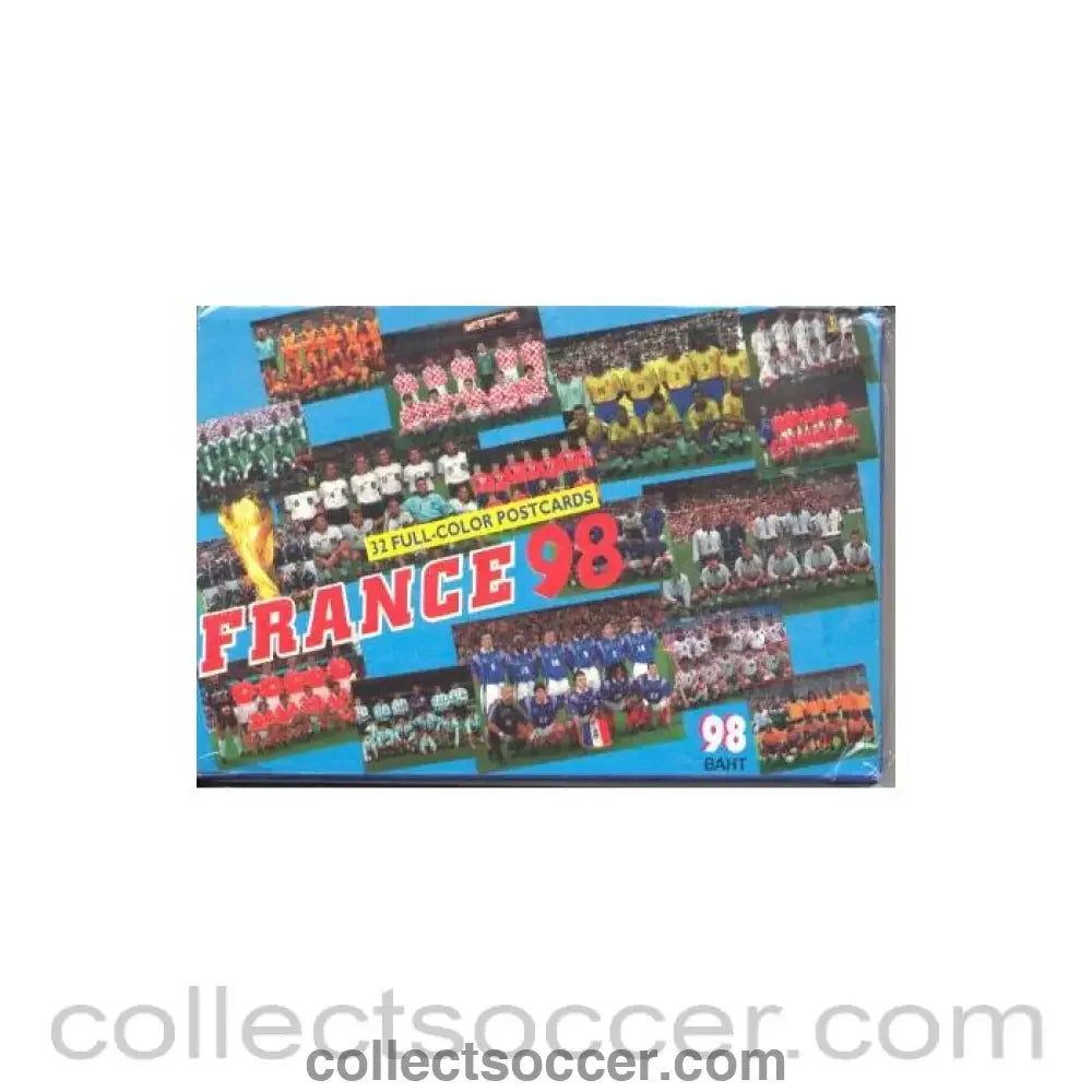 1998 World Cup Complete Set in Folder of 32 Unofficial Postcards Showing Every Team Group