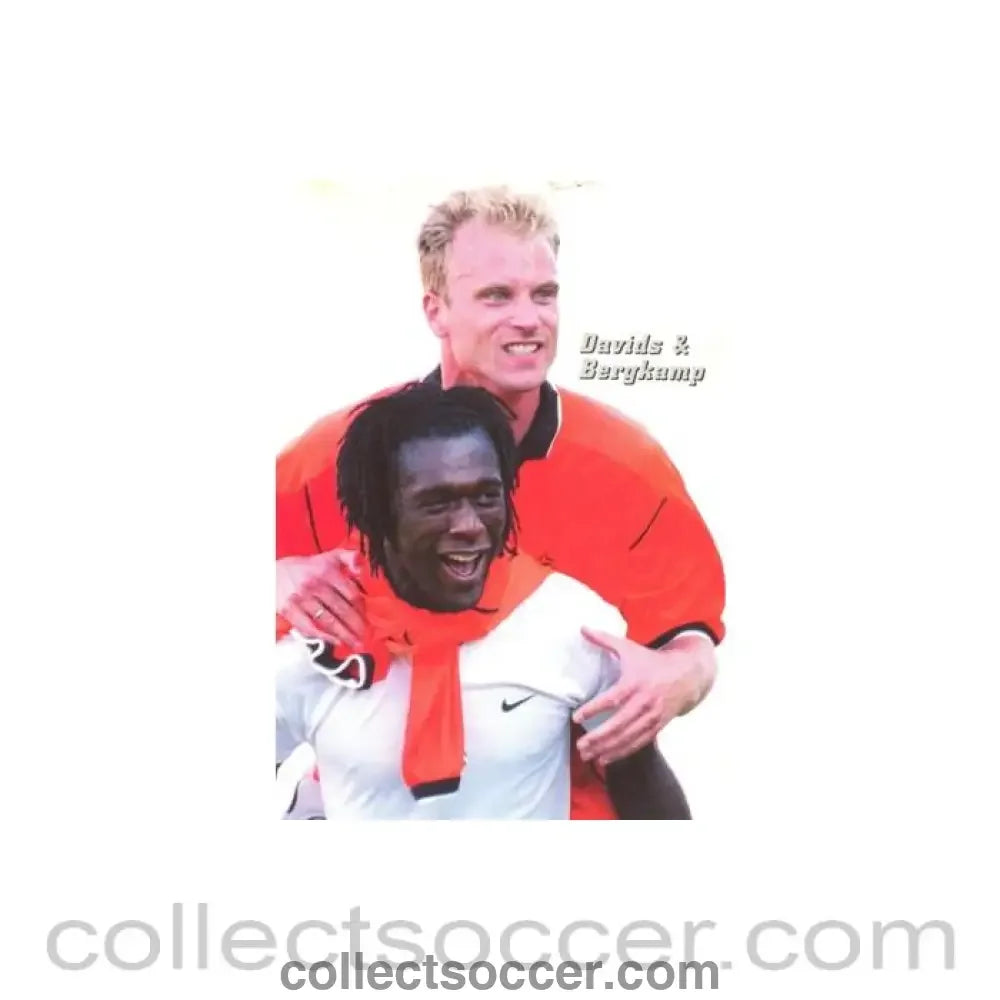 1998 World Cup in France Davis & Bergkamp postcard